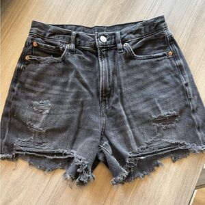 American Eagle Outfitters Black Ripped Jean Shorts